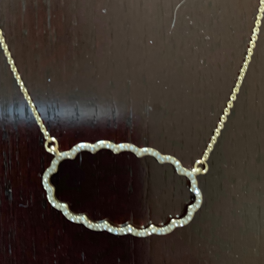 NWT Ann Taylor Rhinestone Oval Necklace